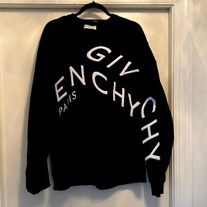 Black Givenchy Men's Black Refracted Logo Sweatshirt size L